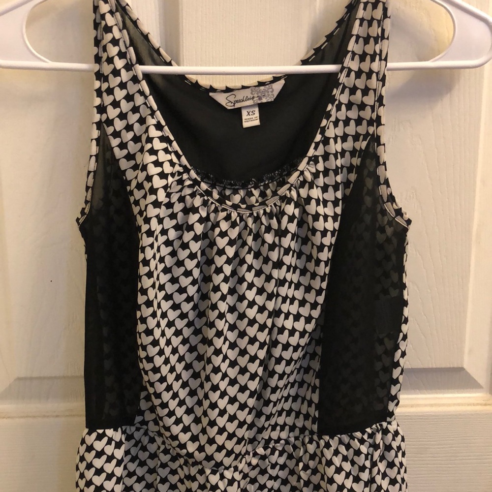 Vintage heart-pattern mini dress